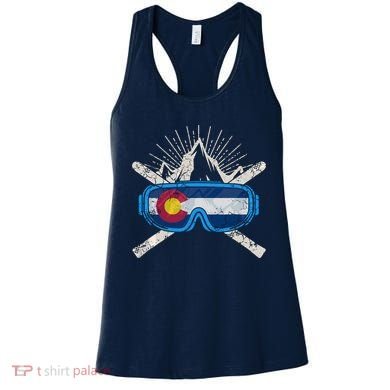 Colorado Flag Ski Skiing Vacation Couples Group Women's Tank Top