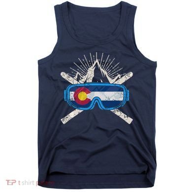 Colorado Flag Ski Skiing Vacation Couples Group Tank Top