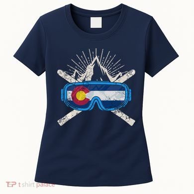 Colorado Flag Ski Skiing Vacation Couples Group Women's T-Shirt
