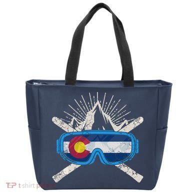 Colorado Flag Ski Skiing Vacation Couples Group Tote Bag