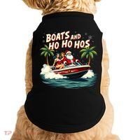 Christmas Funny Santa Boats And Ho Ho Hos Doggie Tank thumb 0