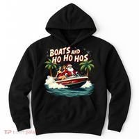 Christmas Funny Santa Boats And Ho Ho Hos Hoodie thumb 0