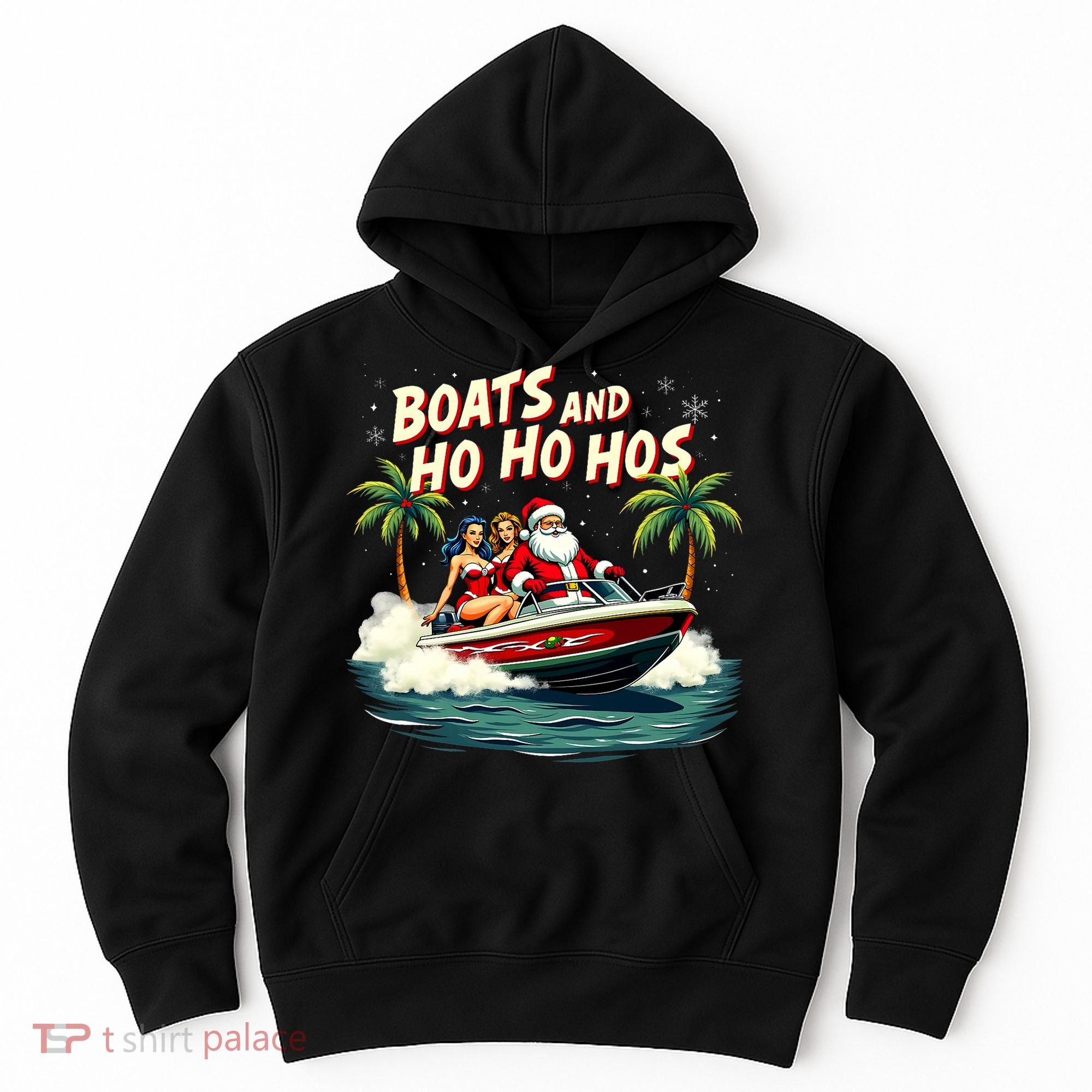 Christmas Funny Santa Boats And Ho Ho Hos Hoodie
