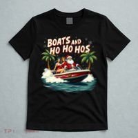 Christmas Funny Santa Boats And Ho Ho Hos T-Shirt thumb 5