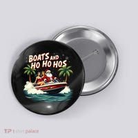 Christmas Funny Santa Boats And Ho Ho Hos Button thumb 0