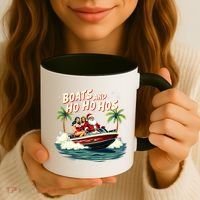 Christmas Funny Santa Boats And Ho Ho Hos Coffee Mug thumb 3