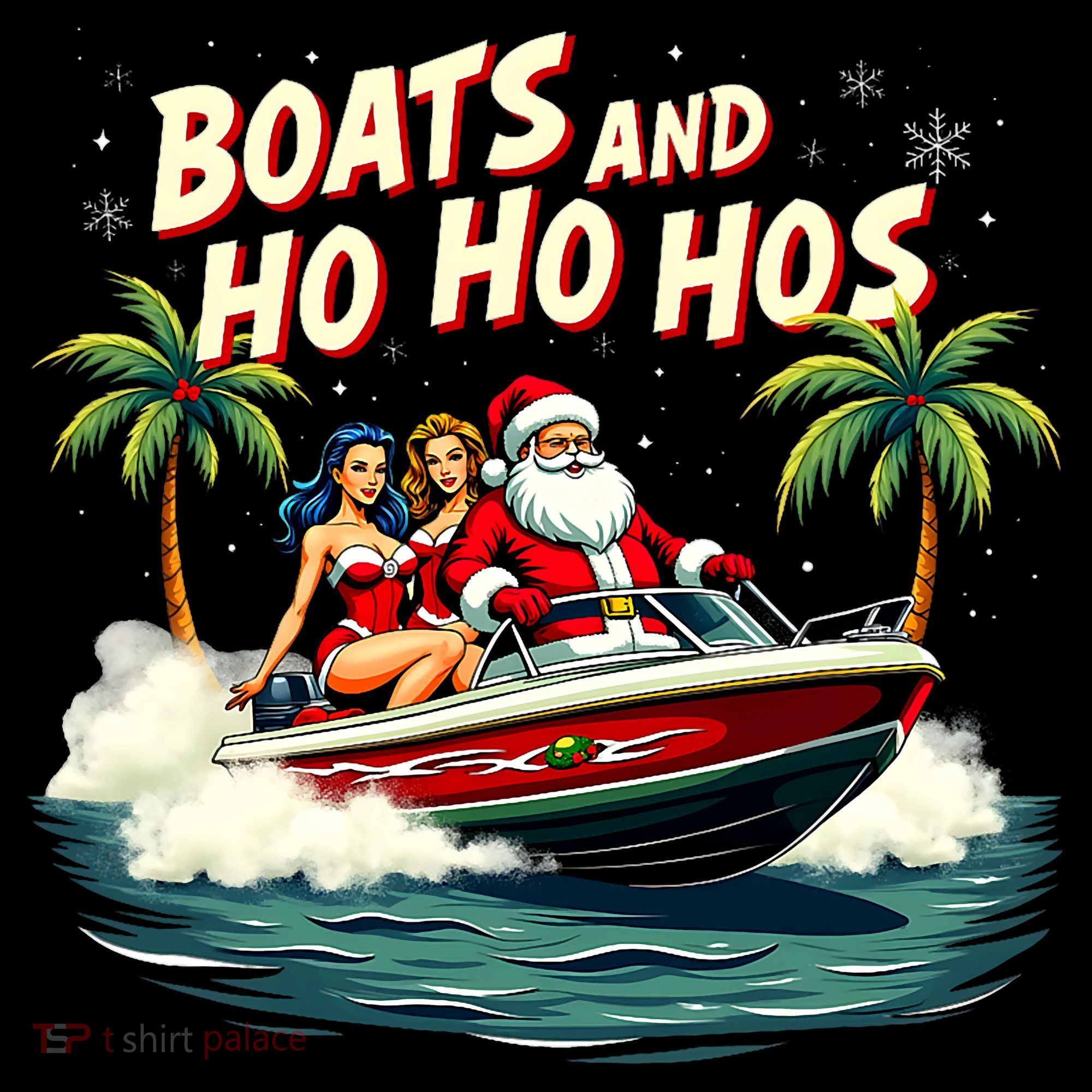 Christmas Funny Santa Boats And Ho Ho Hos Coffee Mug