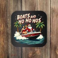 Christmas Funny Santa Boats And Ho Ho Hos Coaster thumb 0