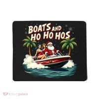 Christmas Funny Santa Boats And Ho Ho Hos Mousepad thumb 0