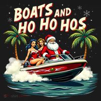 Christmas Funny Santa Boats And Ho Ho Hos Mousepad thumb 1