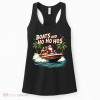 Christmas Funny Santa Boats And Ho Ho Hos Women's Tank Top thumb 0