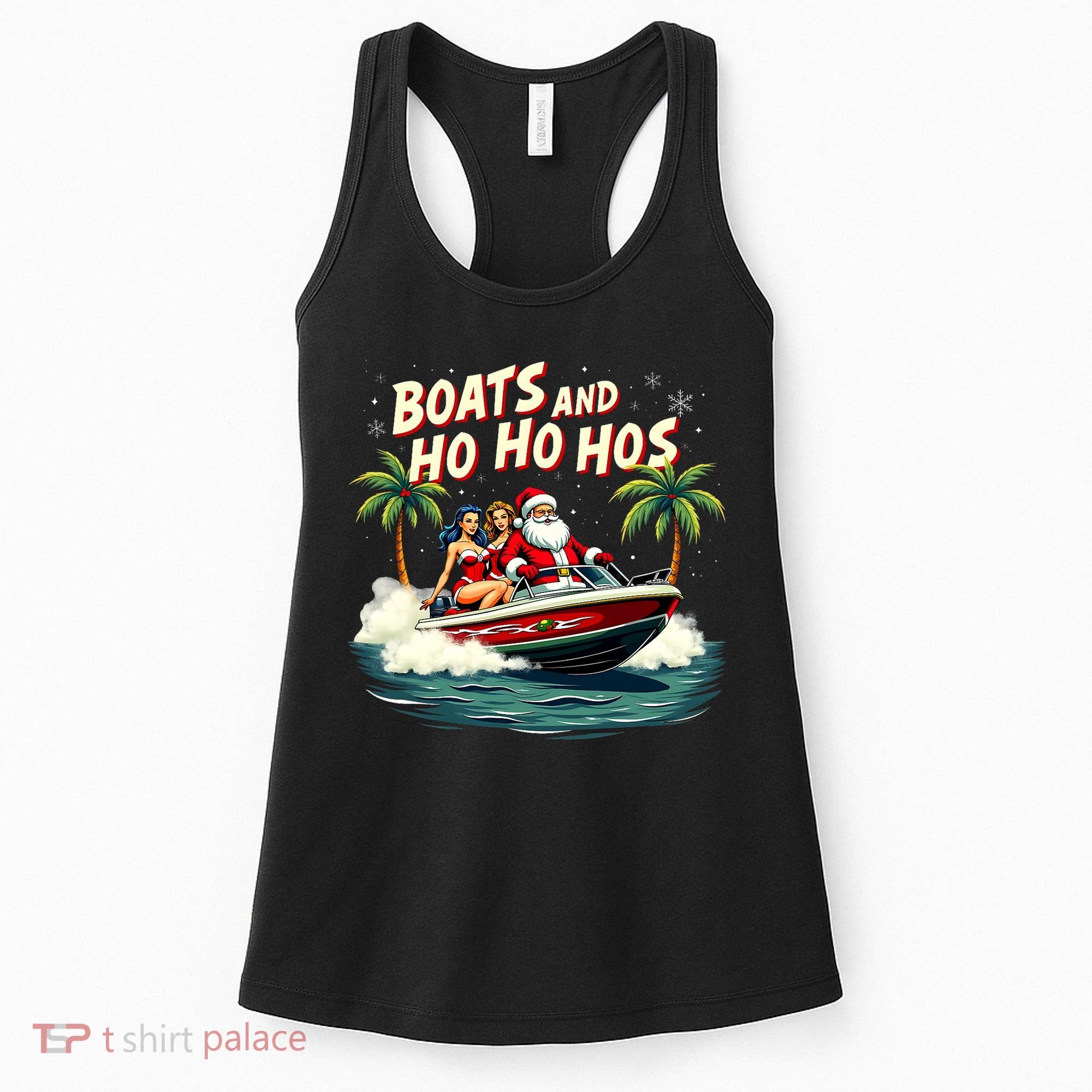 Christmas Funny Santa Boats And Ho Ho Hos Women's Tank Top