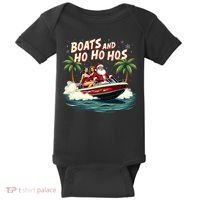 Christmas Funny Santa Boats And Ho Ho Hos Baby Bodysuit thumb 0