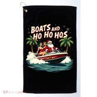 Christmas Funny Santa Boats And Ho Ho Hos Golf Towel thumb 0