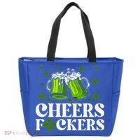 Cheers Fuckers St Patrick's Day Funny Beer Drinking Mugs Tote Bag thumb 0