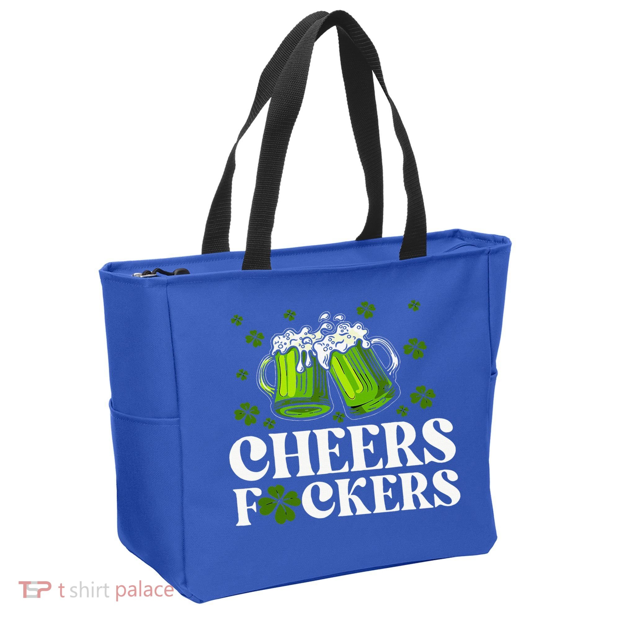 Cheers Fuckers St Patrick's Day Funny Beer Drinking Mugs Tote Bag