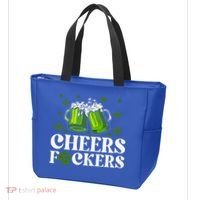 Cheers Fuckers St Patrick's Day Funny Beer Drinking Mugs Tote Bag thumb 3