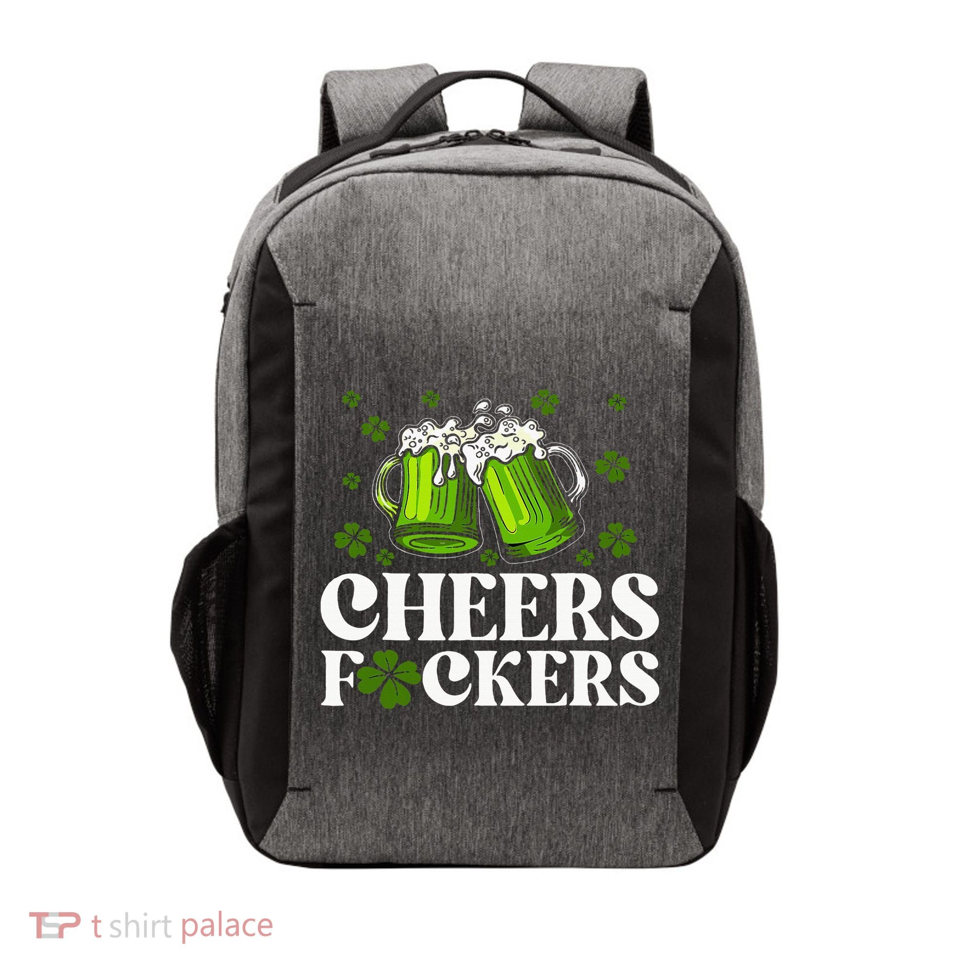 Cheers Fuckers St Patrick's Day Funny Beer Drinking Mugs Vector Backpack