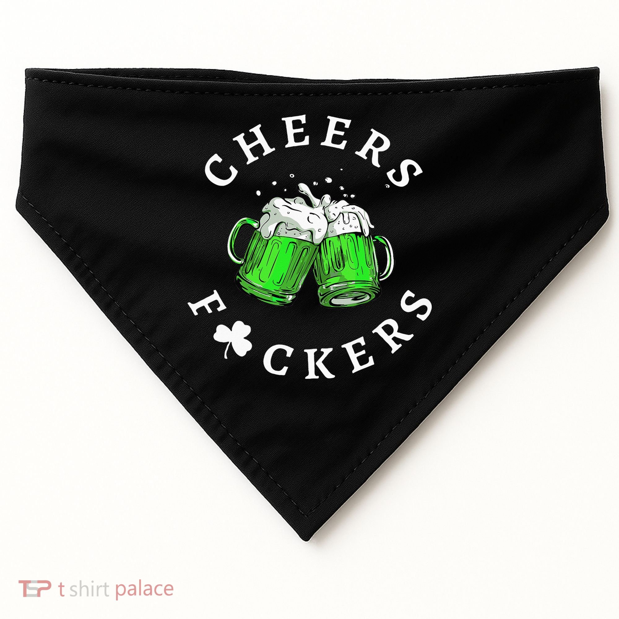 Cheers Fuckers St Patricks Day Beer Drinking USA-Made Doggie Bandana