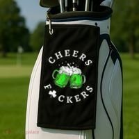 Cheers Fuckers St Patricks Day Beer Drinking Golf Towel thumb 2