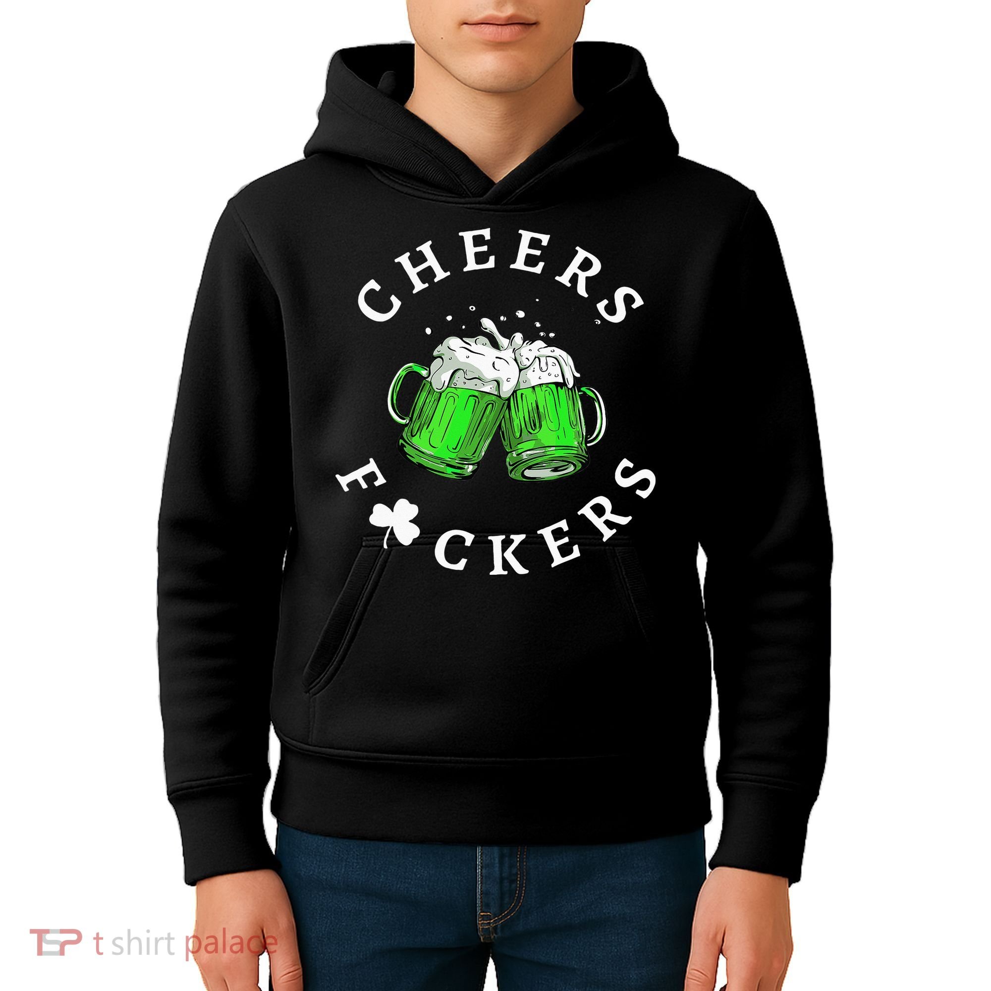 Cheers Fuckers St Patricks Day Beer Drinking Kids Hoodie