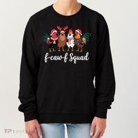 Christmas F-Caw-F Squad Funny Festive Chicken Women's Sweatshirt thumb 0