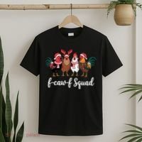 Christmas F-Caw-F Squad Funny Festive Chicken T-Shirt thumb 2