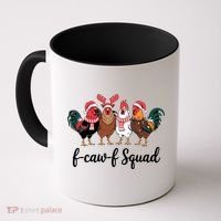 Christmas F-Caw-F Squad Funny Festive Chicken Coffee Mug thumb 0