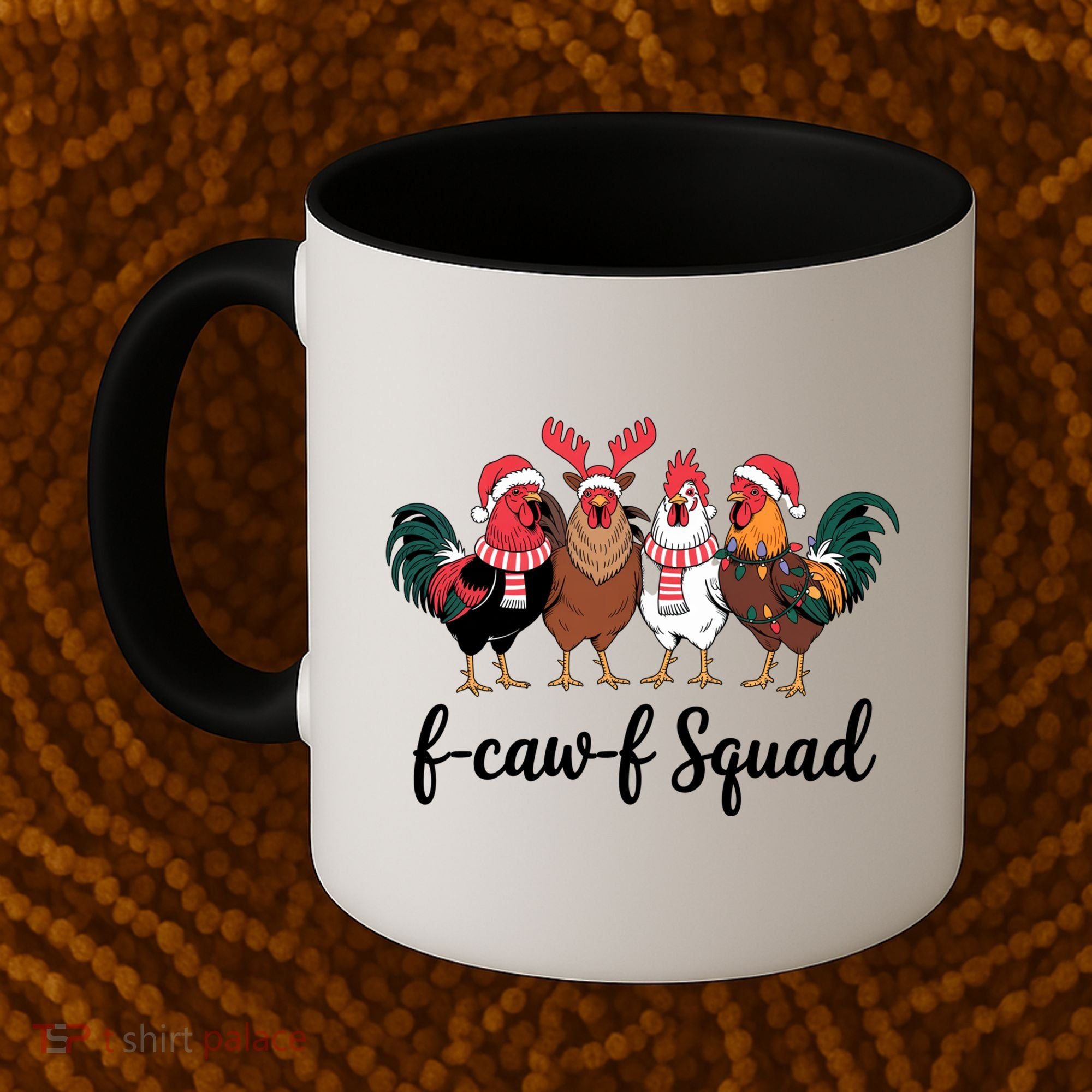 Christmas F-Caw-F Squad Funny Festive Chicken Coffee Mug