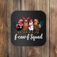 Christmas F-Caw-F Squad Funny Festive Chicken Coaster thumb 0