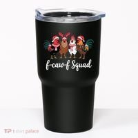 Christmas F-Caw-F Squad Funny Festive Chicken Tumbler thumb 0