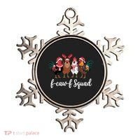 Christmas F-Caw-F Squad Funny Festive Chicken Ornament thumb 0