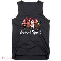 Christmas F-Caw-F Squad Funny Festive Chicken Tank Top thumb 0