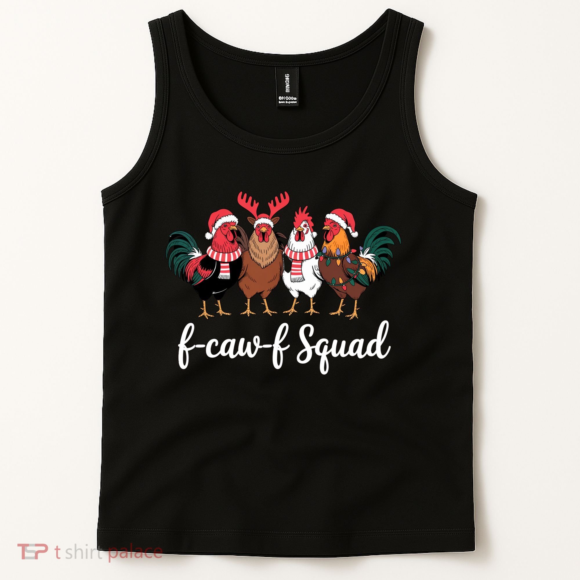 Christmas F-Caw-F Squad Funny Festive Chicken Tank Top