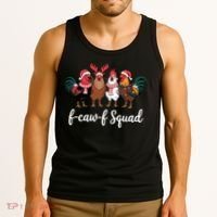 Christmas F-Caw-F Squad Funny Festive Chicken Tank Top thumb 3