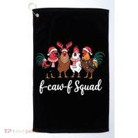 Christmas F-Caw-F Squad Funny Festive Chicken Golf Towel thumb 0
