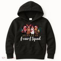 Christmas F-Caw-F Squad Funny Festive Chicken Kids Hoodie thumb 0