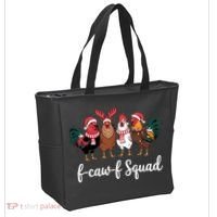 Christmas F-Caw-F Squad Funny Festive Chicken Tote Bag thumb 2