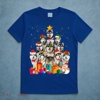 Christmas Funny Siberian Husky Dog Tree Xmas Pet Dog Lover Meaningful Gift T-Shirt thumb 5