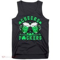 Cheers Fuckers St Patricks Day Beer Drinking Mugs Tank Top thumb 0