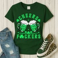 Cheers Fuckers St Patricks Day Beer Drinking Mugs Women's T-Shirt thumb 3