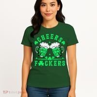 Cheers Fuckers St Patricks Day Beer Drinking Mugs Women's T-Shirt thumb 4