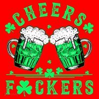 Cheers Fuckers St Patricks Day Beer Drinking Mugs Santa Hat thumb 1
