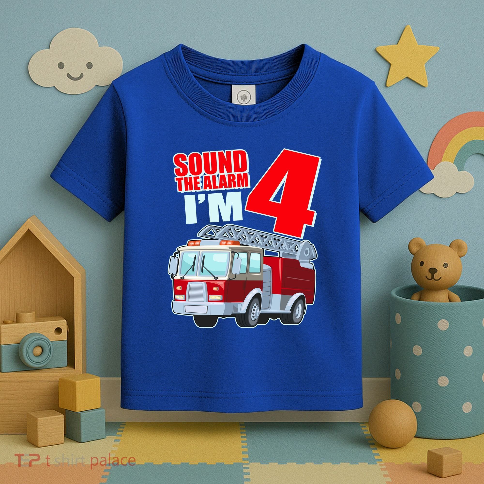Cute Funny Sound The Alarm I'm 4 Four Toddler T-Shirt