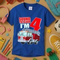 Cute Funny Sound The Alarm I'm 4 Four Kids T-Shirt thumb 3