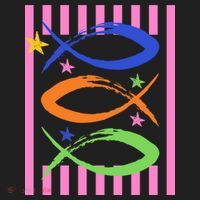Christian Fish Symbol Striped Retro Beanie thumb 2