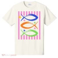 Christian Fish Symbol Striped Retro T-Shirt thumb 0