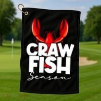 Craw Fish Season Mardi Gras Crawfish Boil Lobster Gift Golf Towel thumb 1
