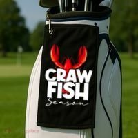 Craw Fish Season Mardi Gras Crawfish Boil Lobster Gift Golf Towel thumb 2