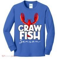 Craw Fish Season Mardi Gras Crawfish Boil Lobster Gift Kids Long Sleeve Shirt thumb 0